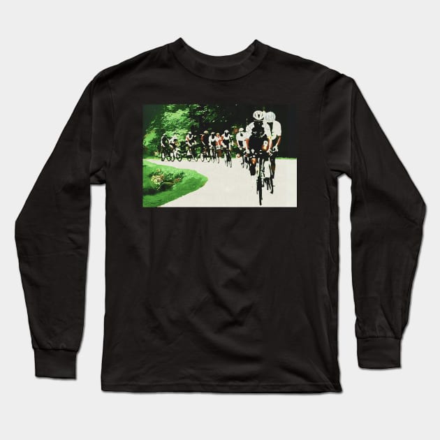 Cycling: Onward and Upward Long Sleeve T-Shirt by IllustrasAttic